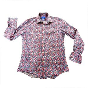 APT.9 Premier Flex Slim Fit Floral Stretch Button Down Shirt Men's M